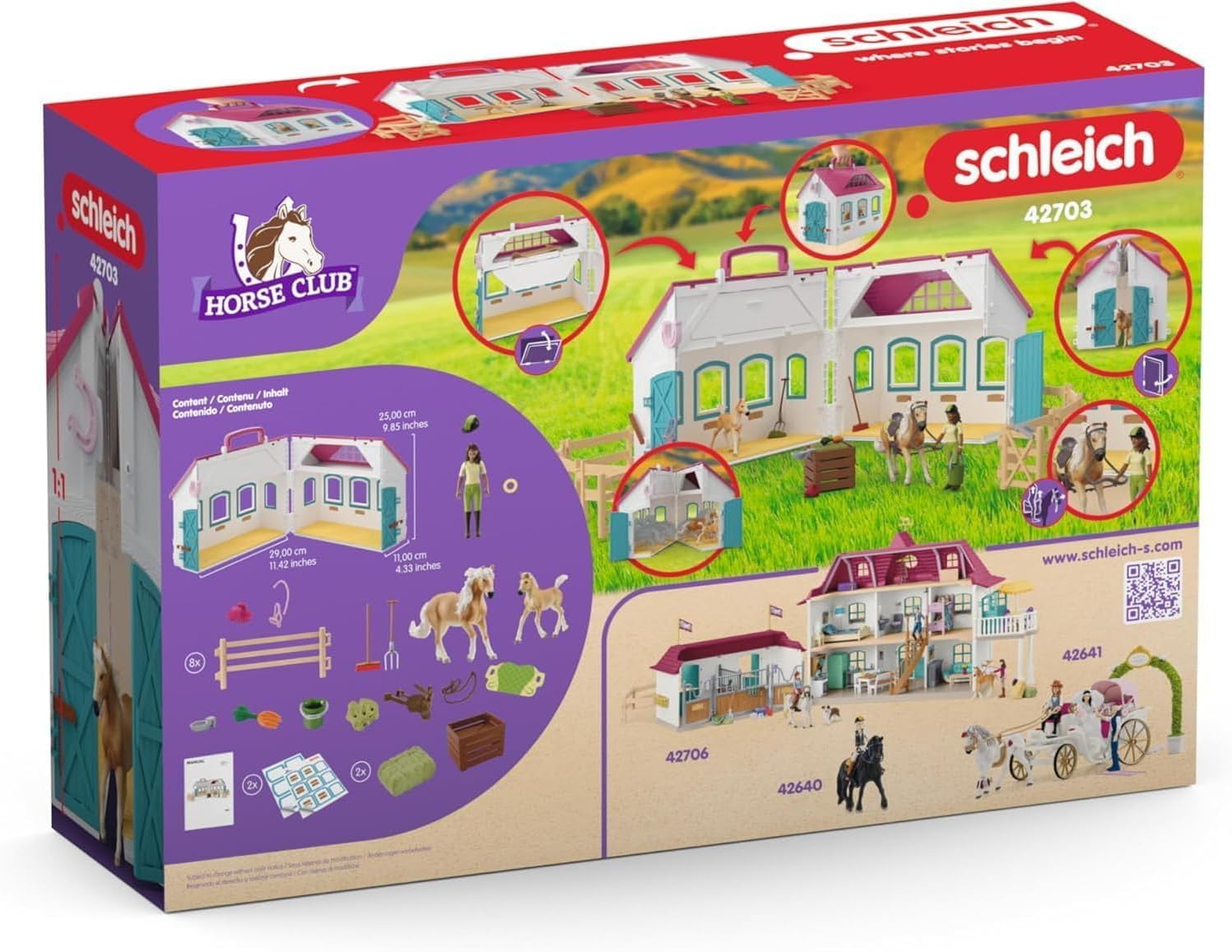 schleich HORSE CLUB | Mobiele paardenstal “Hoefijzer” 42703 | 60 stuks