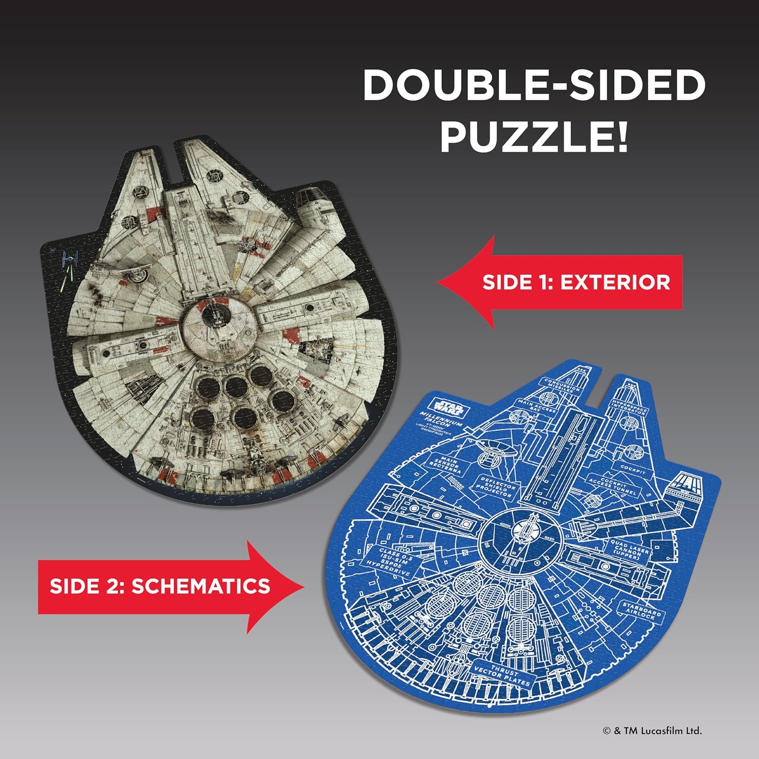 Star Wars Millennium Falcon Jigsaw Puzzle and Trivia: 1000 pieces