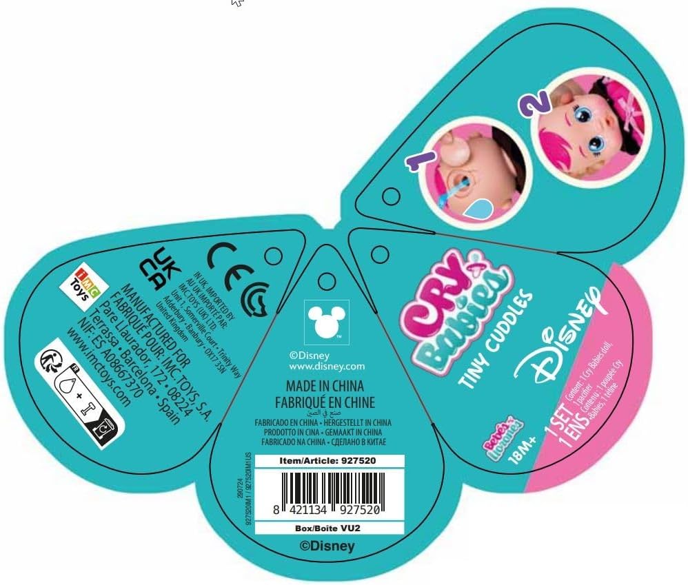 Cry Babies Tiny Cuddles Disney Angel Lilo & Stitch Pluche pop, huilende echte tranen, speelgoedcadeau voor kinderen en meisjes vanaf 18 maanden