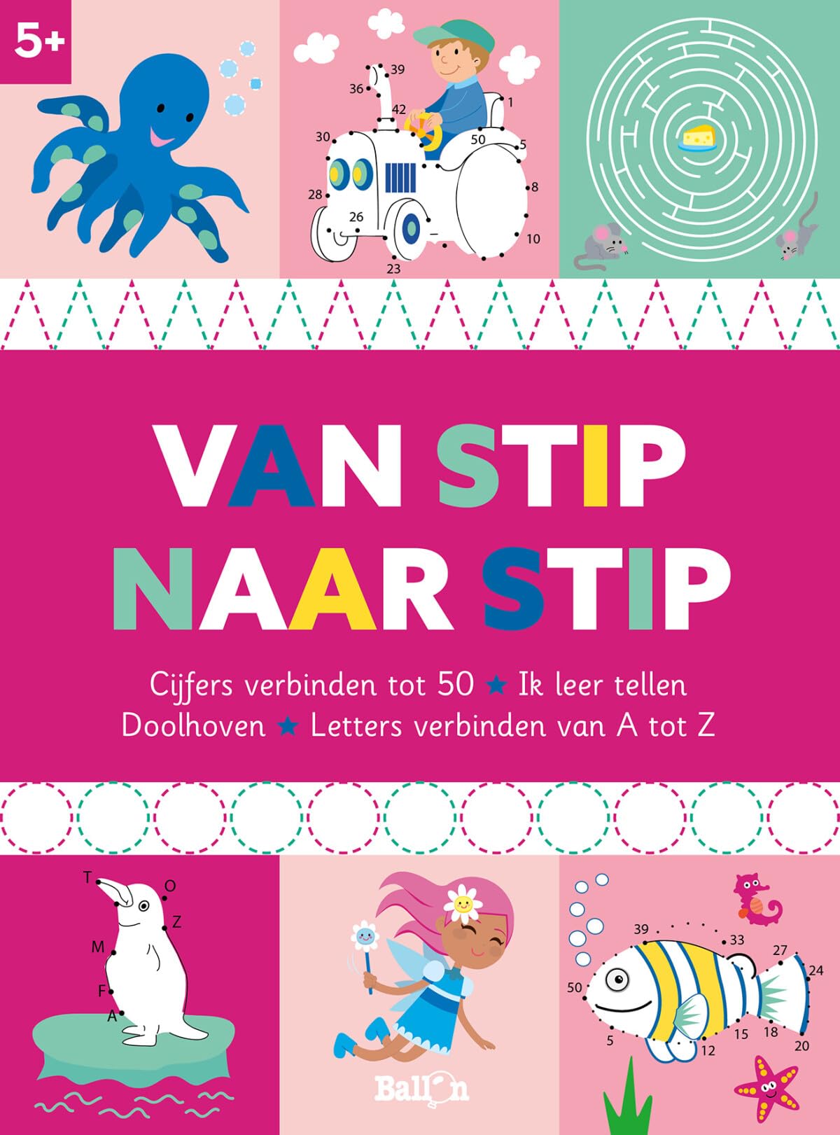 Van stip naar stip - Cijfers verbinden tot 50 (5+)