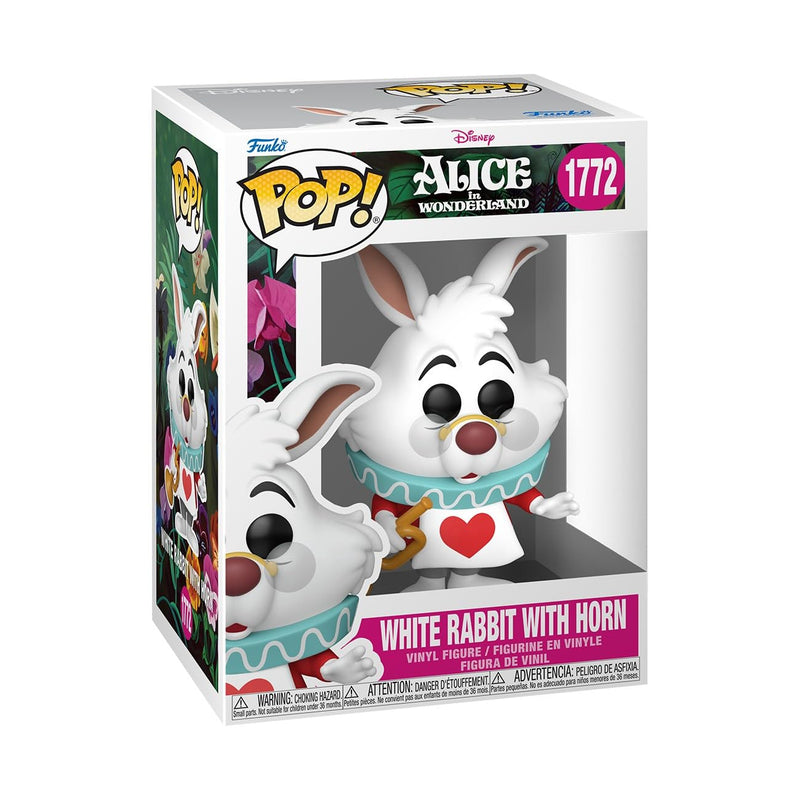 Funko POP! Disney: Alice in Wonderland - White Rabbit with Horn | Gadget Ufficiale - Personaggio in Vinile da Collezione da Esporre - Idea Regalo Compleanno per Fan e Collezionisti