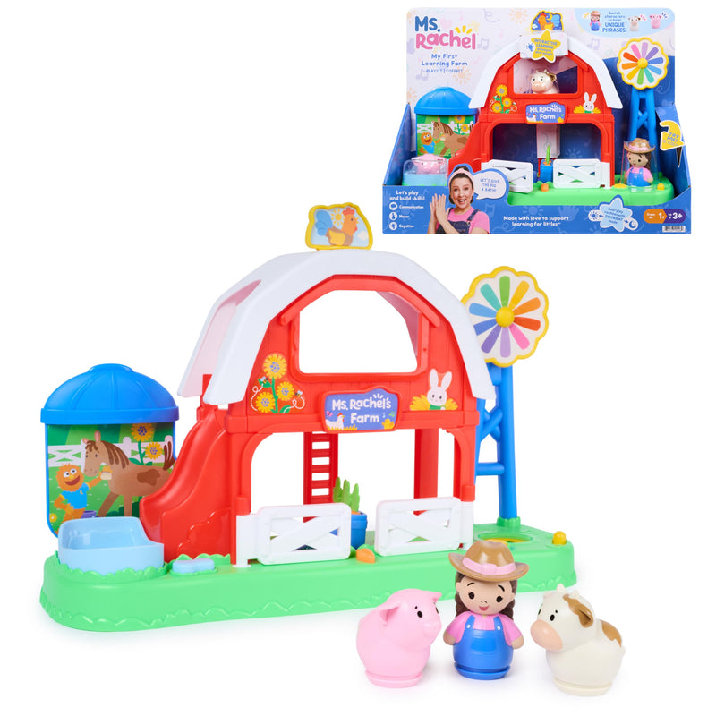 Ms. Rachel My First Learning Farm with Songs, Phrases & Animal Figures | Songs & Phrases, 3 Figures, Day & Night Switch, Volume Control, 360 Play, Toddler Toys For Girls And Boys Ages 1-3+ Years
