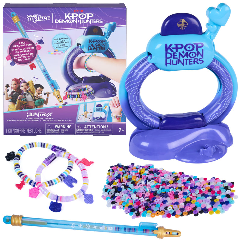 Cool MAKER Kpop Demon Hunters HUNTR/X Heishi Bracelet Making Kit, Ages 7+ | Make 15 Friendship Bracelets, 1200 Beads & 7 Charms, Beading Pen, Easy DIY Arts & Crafts, Birthday Gifts Idea for Girls