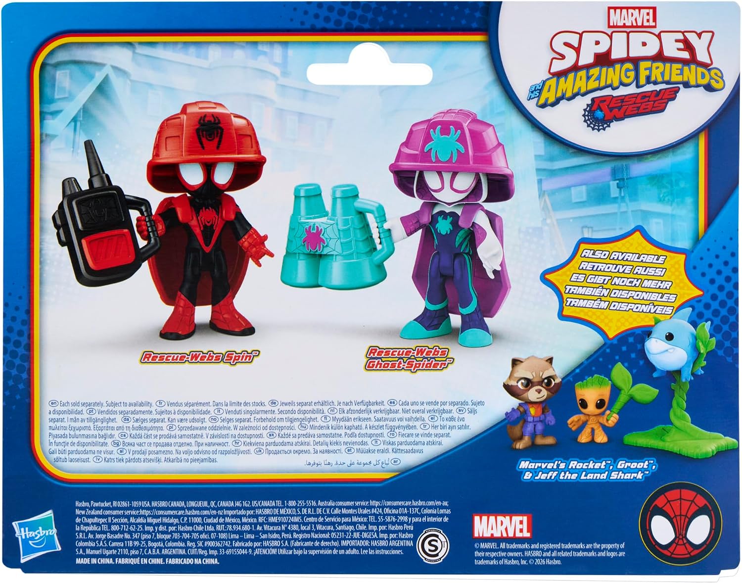 Marvel Spidey En Zijn Geweldige Vriendjes, Rescue-Webs Ghost-Spider En Rescue-Webs Spin, Actiefiguurspeelgoedset, Superheldspeelgoed En Actiefiguren Voor Kinderen, Leeftijd 3+