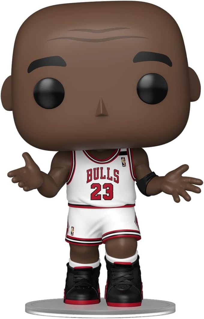 Funko POP! NBA: Bulls - Michael Jordan (Shrug) | Official Merch - Collectable Vinyl Figurine for Shelf Display - Birthday Gift Idea for Fans and Collectors