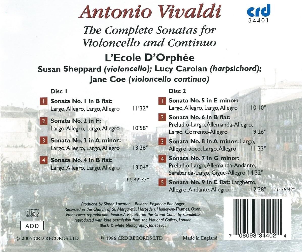 Antonio Vivaldi: The Complete Sonatas for Violoncello & Continuo