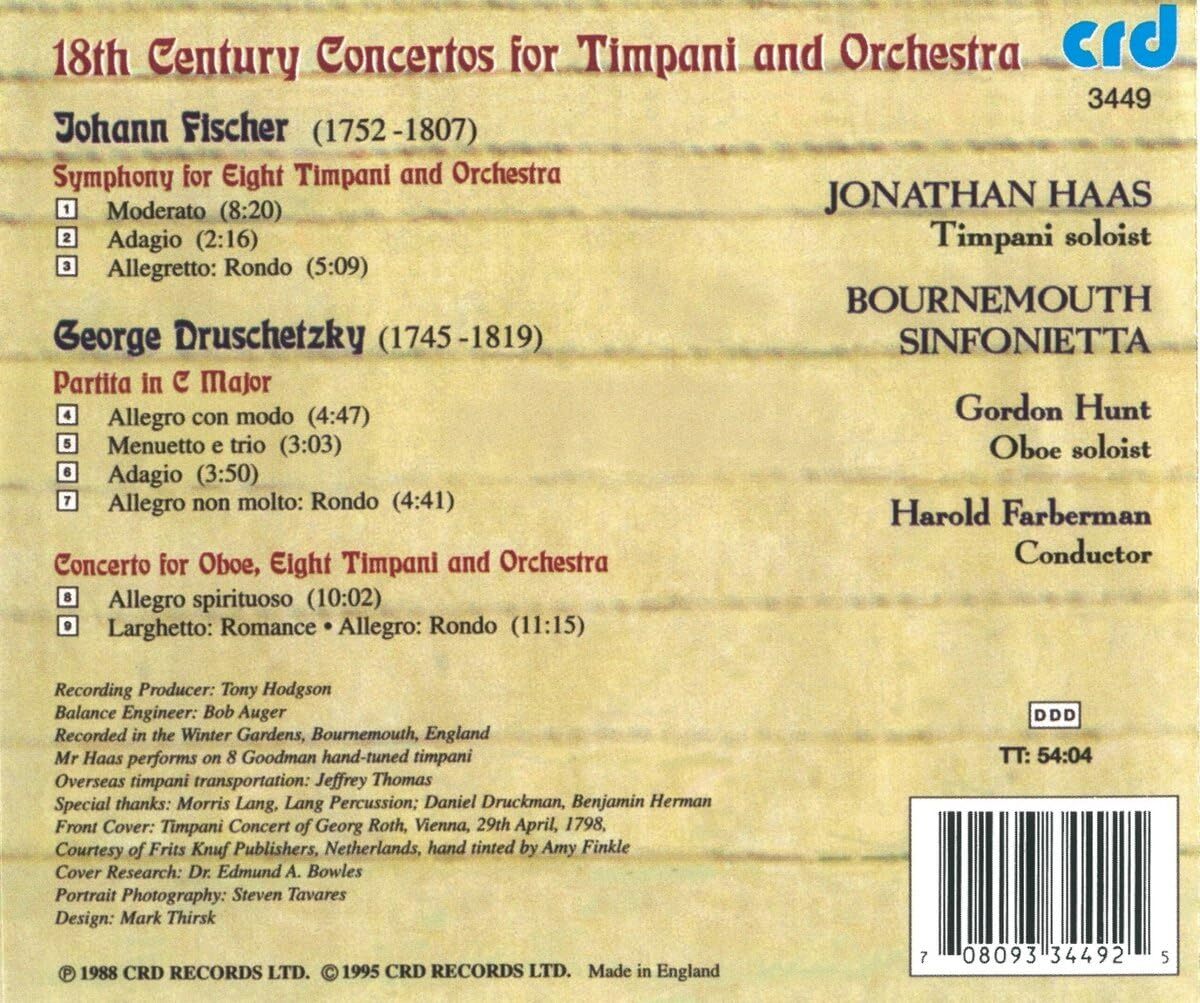 18th Century Concertos for Timpani and Orchestra