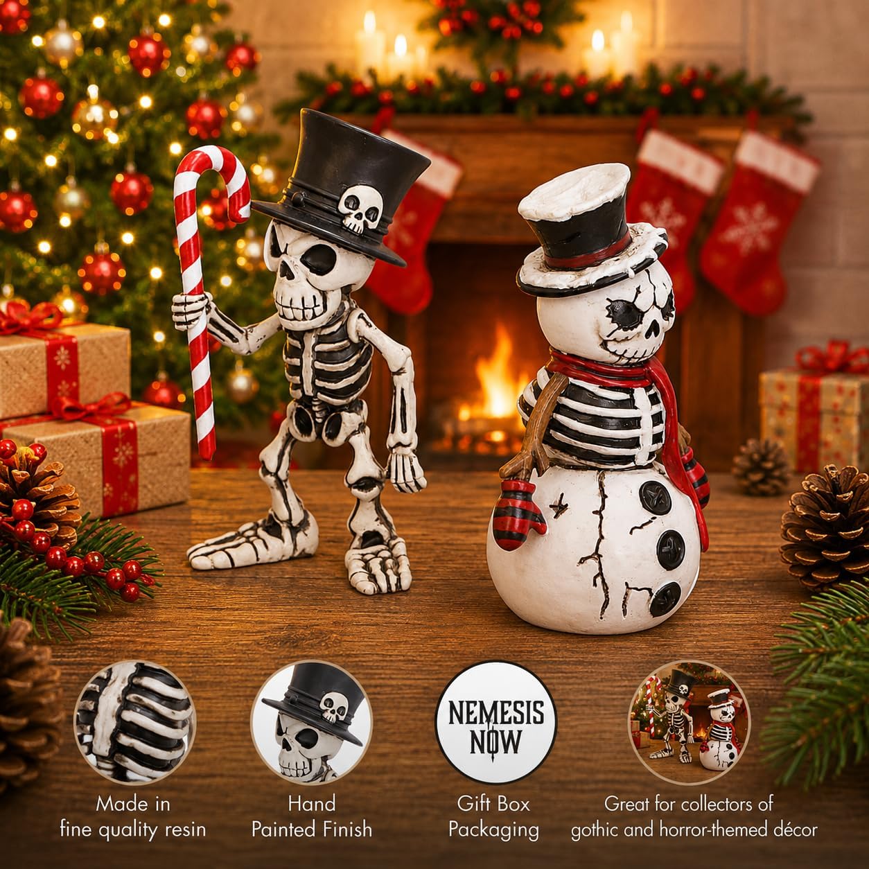 Nemesis Now Silent Nightmares Gothic Christmas Figurine Collection – Alternative Festive Collectibles (Candyman