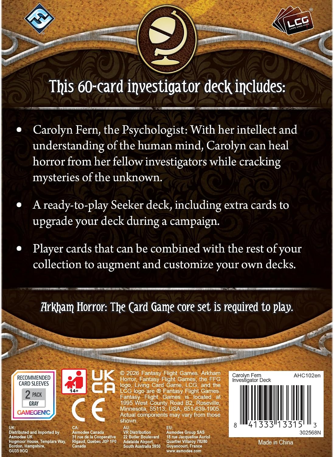 Asmodee | Arkham Horror LCG: Carolyn Fern Investigator Deck | Ages 14+ | Master the art of healing horror in 45+ minutes with this ready-to-play Carolyn Fern investigator deck for 1-4 players.