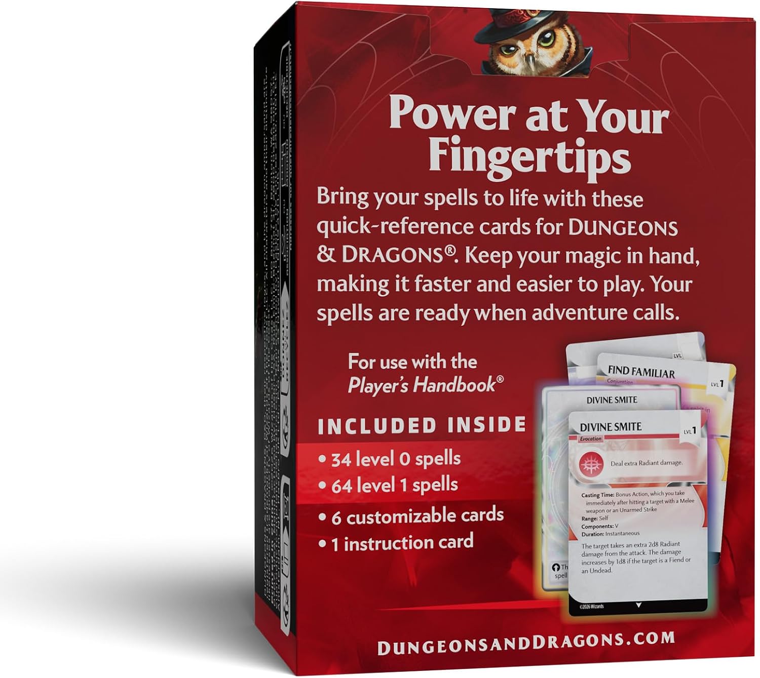 Dungeons & Dragons Reference Cards - Spells (Levels 0-1) | D&D Accessories (English Version