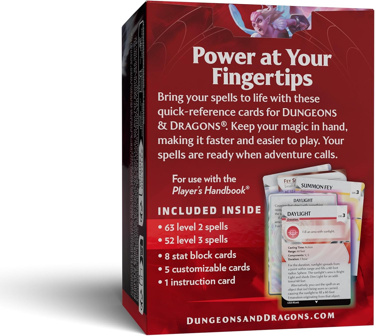 Dungeons & Dragons Reference Cards - Spells (Levels 2-3) | D&D Accessories (English Version