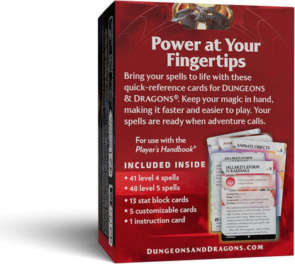 Dungeons & Dragons Reference Cards - Spells (Levels 4-5) | D&D Accessories (English Version