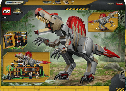 LEGO Jurassic World Spinosaurus Ontsnapping - Dinosaurus Speelgoed voor Kinderen Vanaf 9 Jaar - Bouwpakket met Verstelbare Dino en 2 Minifiguren - Decoratie - Cadeau voor Jongens en Meisjes 77982