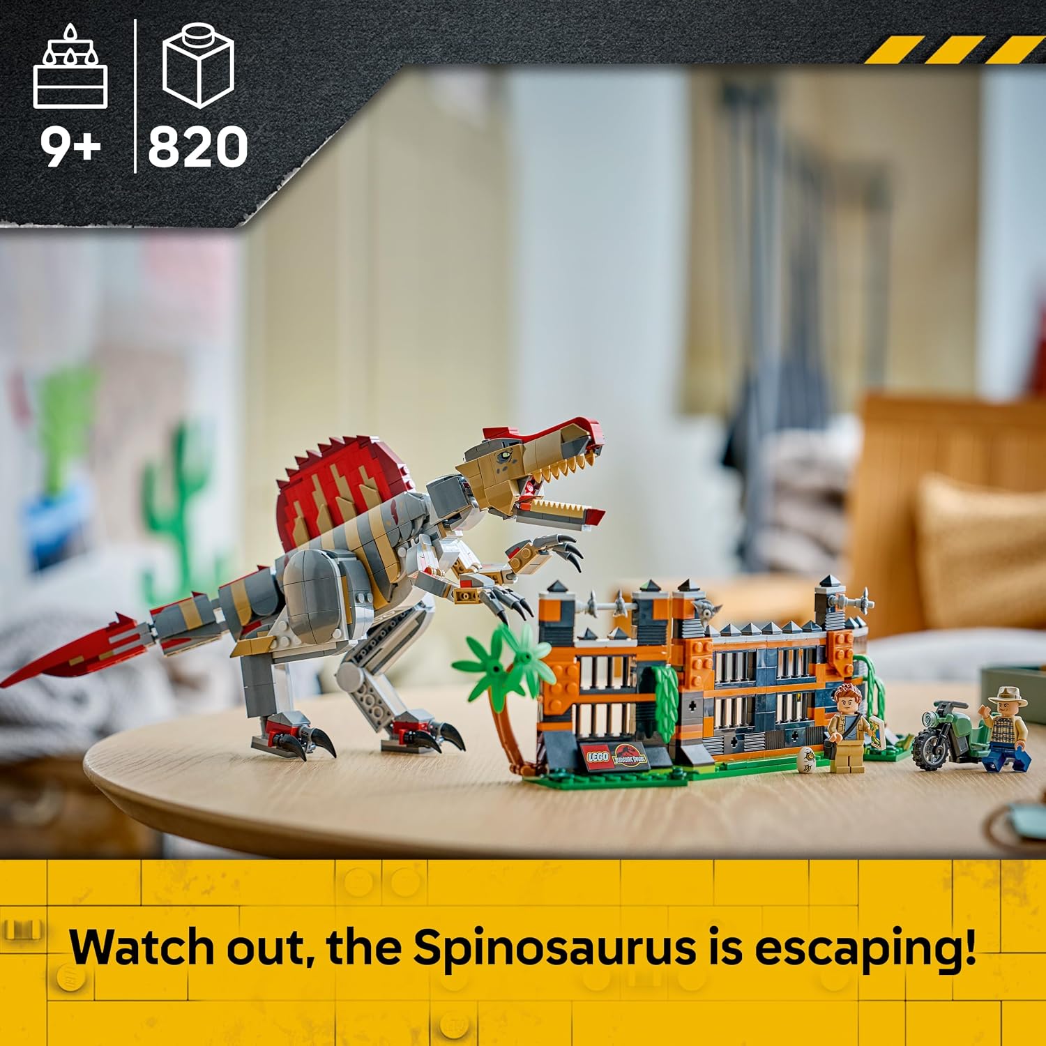 LEGO Jurassic World Spinosaurus Ontsnapping - Dinosaurus Speelgoed voor Kinderen Vanaf 9 Jaar - Bouwpakket met Verstelbare Dino en 2 Minifiguren - Decoratie - Cadeau voor Jongens en Meisjes 77982