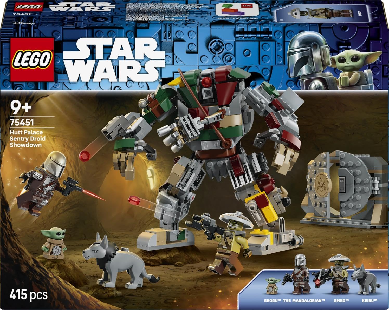 LEGO Star Wars 75451 Hutt Palace Sentry Droid Showdown Toy - The Mandalorian and Grogu Set w/Action Figure, 2 Minifigures & 2 Figures - Gift Idea for 9+ Year Old Boys & Movie Fans