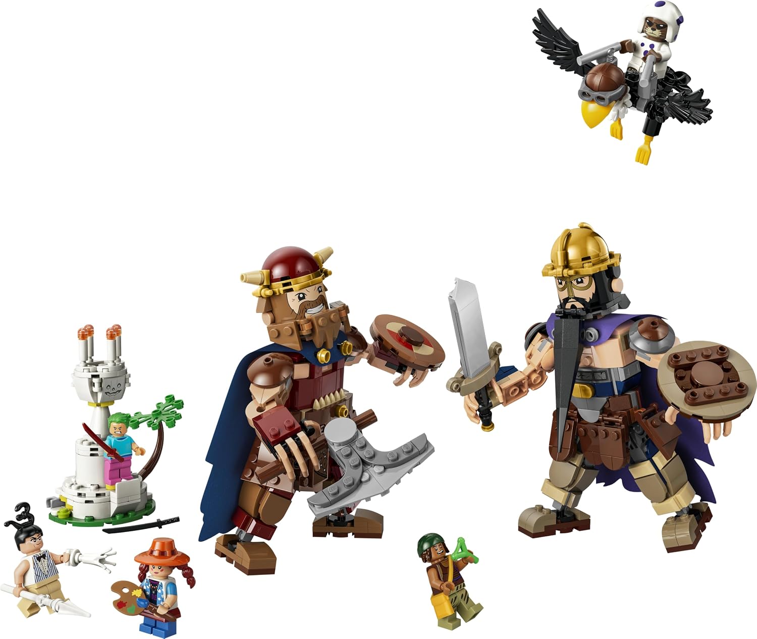 LEGO ONE PIECE Dorry vs. Brogy – Reuzen van Kleine Gaarde – Interactief Speelgoed voor Kinderen met 2 Actiefiguren en 5 Minifiguren – Cadeau voor Jongens en Meisjes vanaf 9 Jaar en Fans – 75644