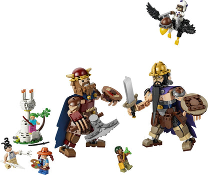 LEGO ONE PIECE Dorry vs. Brogy – Reuzen van Kleine Gaarde – Interactief Speelgoed voor Kinderen met 2 Actiefiguren en 5 Minifiguren – Cadeau voor Jongens en Meisjes vanaf 9 Jaar en Fans – 75644