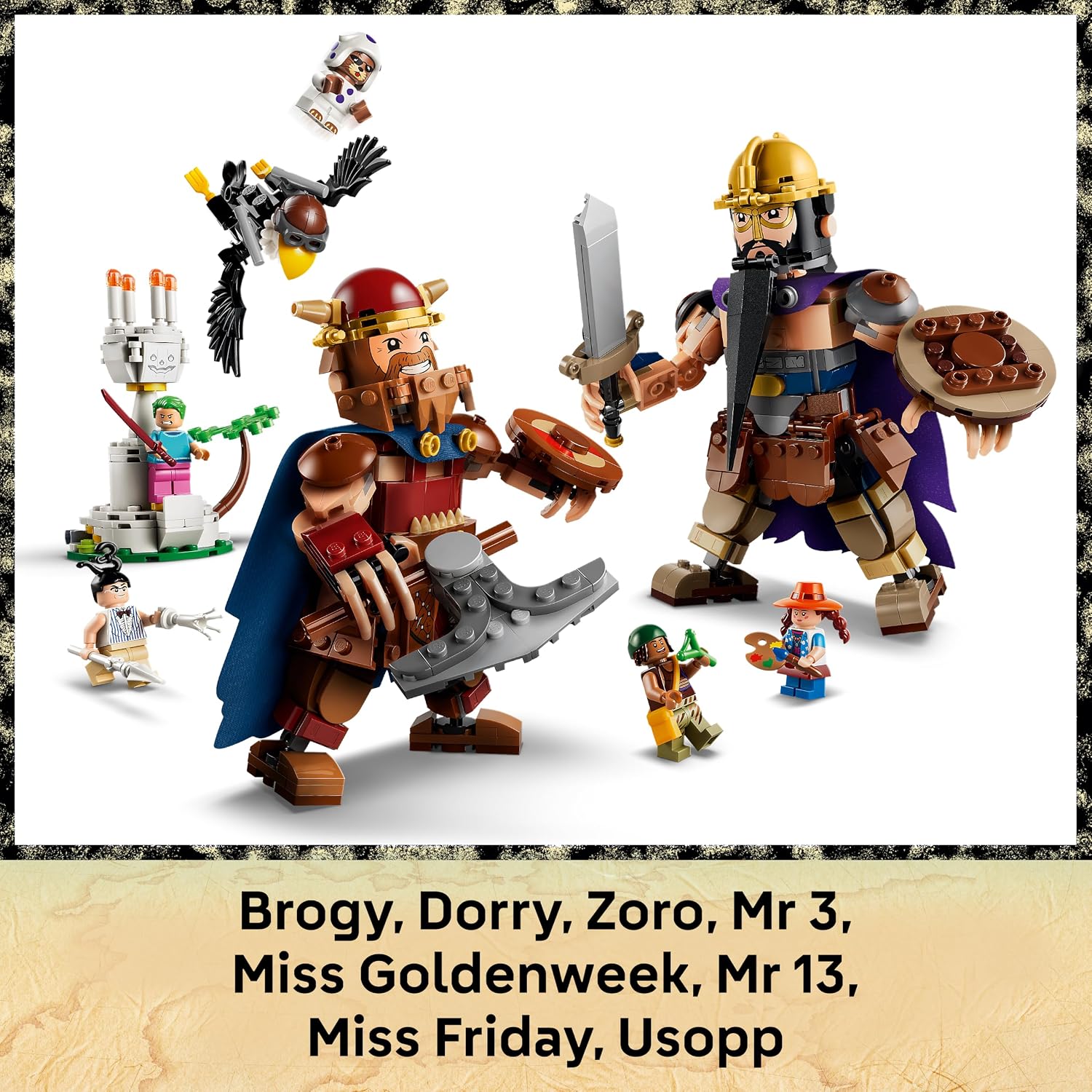 LEGO ONE PIECE Dorry vs. Brogy – Reuzen van Kleine Gaarde – Interactief Speelgoed voor Kinderen met 2 Actiefiguren en 5 Minifiguren – Cadeau voor Jongens en Meisjes vanaf 9 Jaar en Fans – 75644