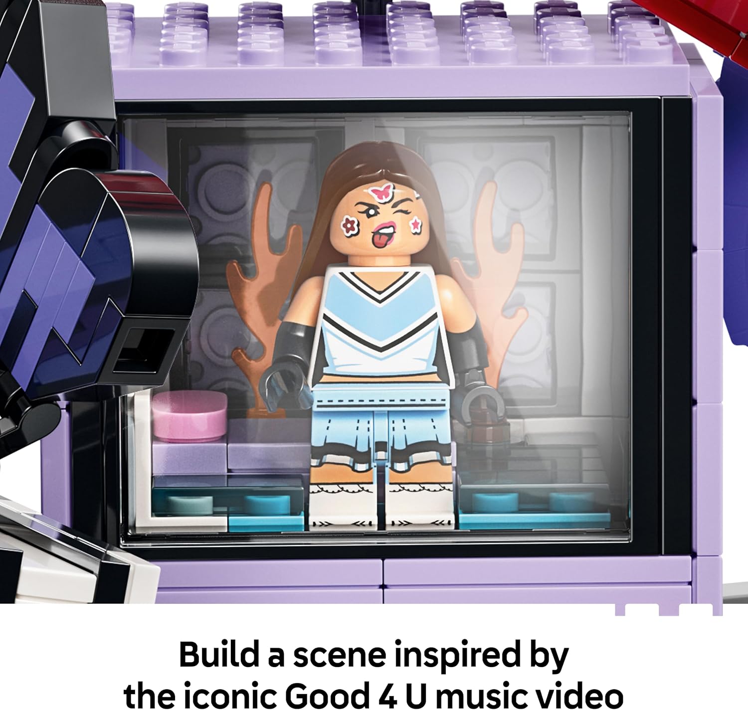 LEGO Editions Olivia Rodrigo's Secret Storage - Toy w/Suitcase, Microphone, Record, Megaphone, TV & Minifigure - Kids' Room Decor - Music Gift for 10+ Year Old Girls & Fans - 43030