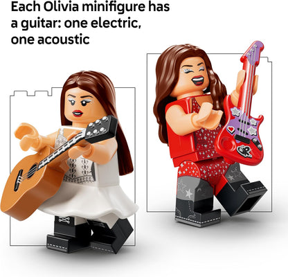 LEGO Editions Olivia Rodrigo's Dubbele Gitaar - Bouwpakket voor Kinderen en Tieners vanaf 14 Jaar Muziek Tienerkamer Decoratie - Model met 2 Minifiguren - Cadeau voor Meisjes, Jongens en Fans - 43031