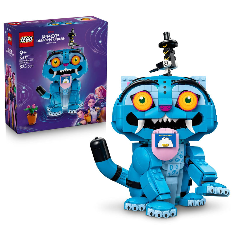 LEGO KPop Demon Hunters Derpy Tiger and Sussie Bird - K-Pop Toy w/ 2 Animal Figures & Flowerpot - Kids' Room Decor - Music Gift for 9+ Year Old Girls, Boys & Movie Fans - 72537