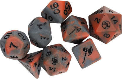 Critical Role: Vox Machina: Adventure Dice - Grog Strongjaw - 8pc RPG Die Set, Gray-Orange, Character Symbols, Collectible Roleplaying Game Accessory