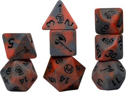 Critical Role: Vox Machina: Adventure Dice - Grog Strongjaw - 8pc RPG Die Set, Gray-Orange, Character Symbols, Collectible Roleplaying Game Accessory