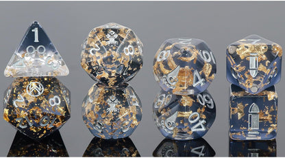 Critical Role: Vox Machina: Adventure Dice - Percival de Rolo - 8pc RPG Set, Dark Blue-Gold, Character Symbols, Collectible Roleplaying Game Accessory