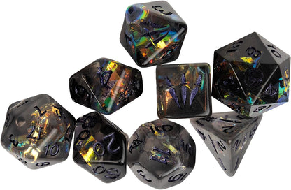 Critical Role: Vox Machina: Adventure Dice - Vex’ahlia - 8pc RPG Set, Blue & Clear, Character Symbols, Licensed Collectible Roleplaying Game Accessory