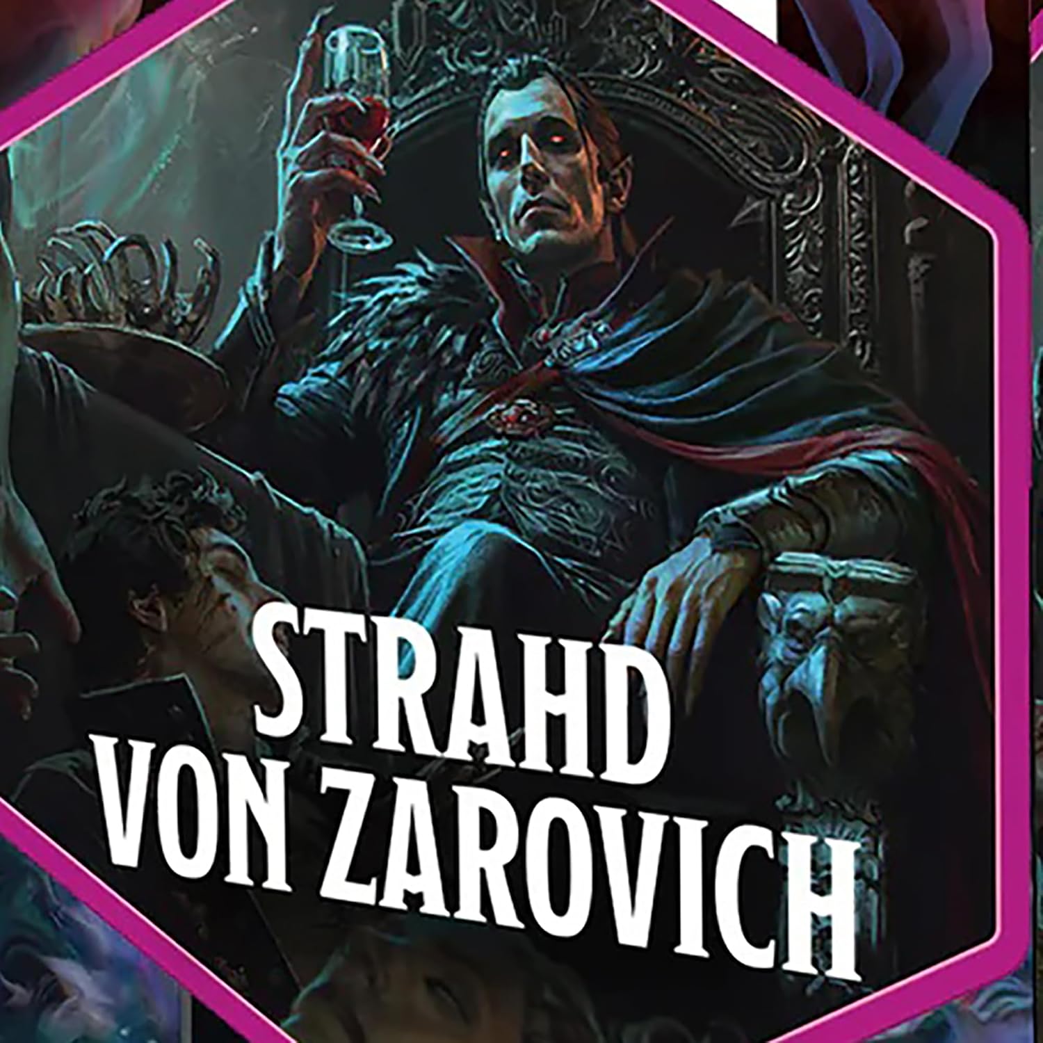 Dungeons & Dragons: D&D Adventure Dice - Darklord: Strahd von Zarovich - Black & Red, 7pc RPG Set, Sharp Edge, Collectible Roleplaying Game Accessory