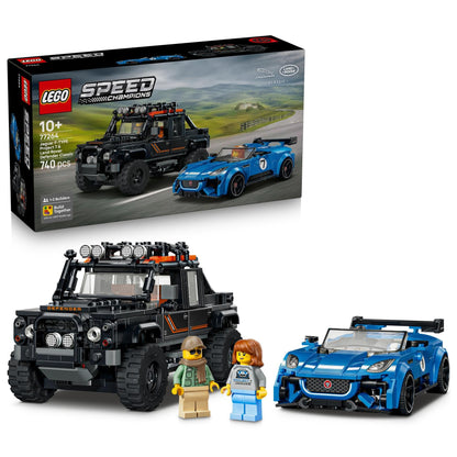 LEGO Speed Champions Jaguar Project 7 en Land Rover Defender - Auto Speelgoed voor Kinderen vanaf 10 Jaar met 2 Auto's en 2 Minifiguren - Kinderkamer Decoratie - Cadeau voor Jongens en Meisjes - 77264