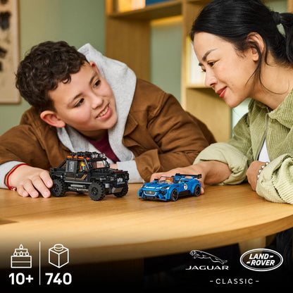 LEGO Speed Champions Jaguar Project 7 en Land Rover Defender - Auto Speelgoed voor Kinderen vanaf 10 Jaar met 2 Auto's en 2 Minifiguren - Kinderkamer Decoratie - Cadeau voor Jongens en Meisjes - 77264