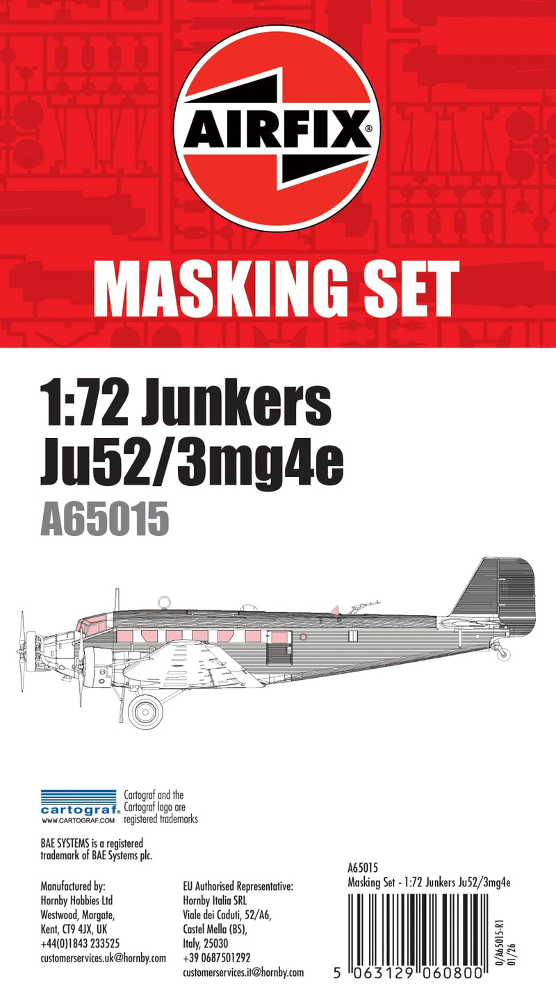 Airfix A65015 Set di Mascherature - Junkers Ju52/3mg4e - Scala 1:72 - Accessori per modellismo, dai 14 anni in su