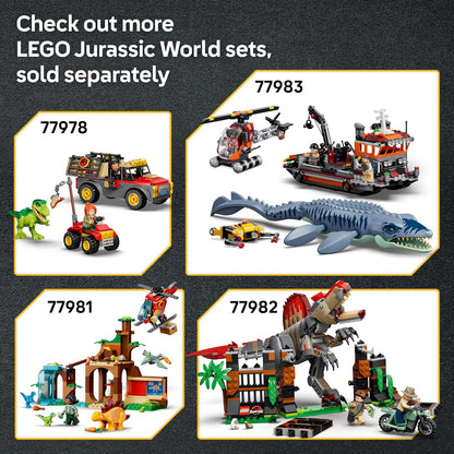 LEGO Jurassic World Baby Dinosaur: Pteranodon - Interactive Dino Toy w/Posable Figure & Squid - Kids' Bedroom Decor - Birthday Gift for 7+ Year Old Boys & Girls - 77977