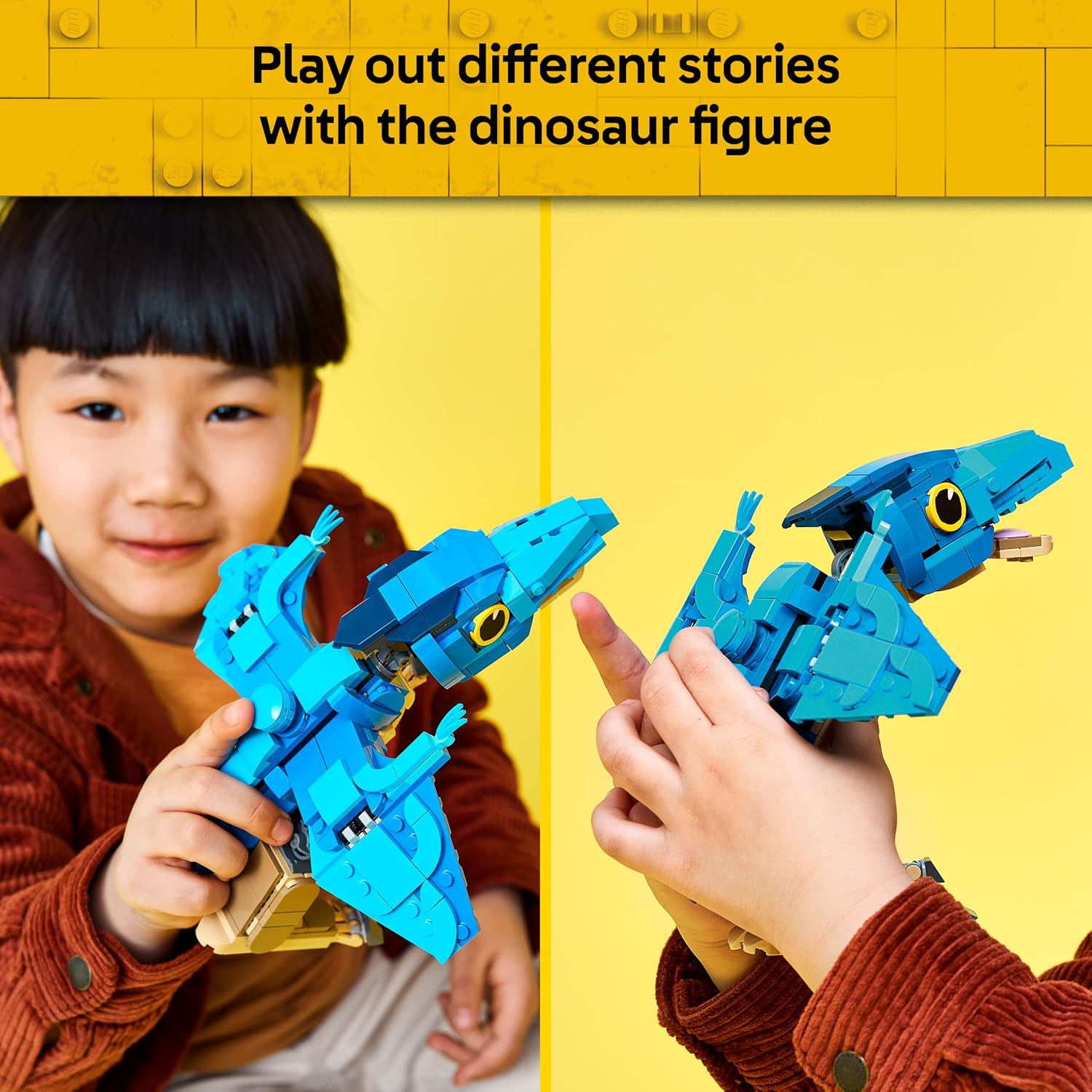 LEGO Jurassic World Baby Dinosaur: Pteranodon - Interactive Dino Toy w/Posable Figure & Squid - Kids' Bedroom Decor - Birthday Gift for 7+ Year Old Boys & Girls - 77977