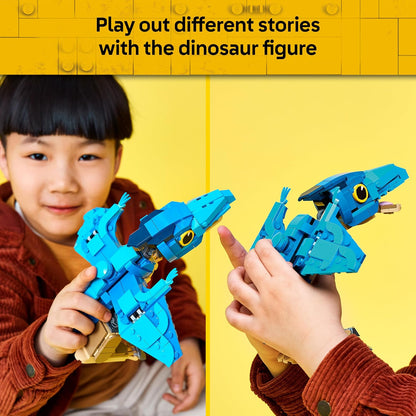 LEGO Jurassic World Baby Dinosaur: Pteranodon - Interactive Dino Toy w/Posable Figure & Squid - Kids' Bedroom Decor - Birthday Gift for 7+ Year Old Boys & Girls - 77977