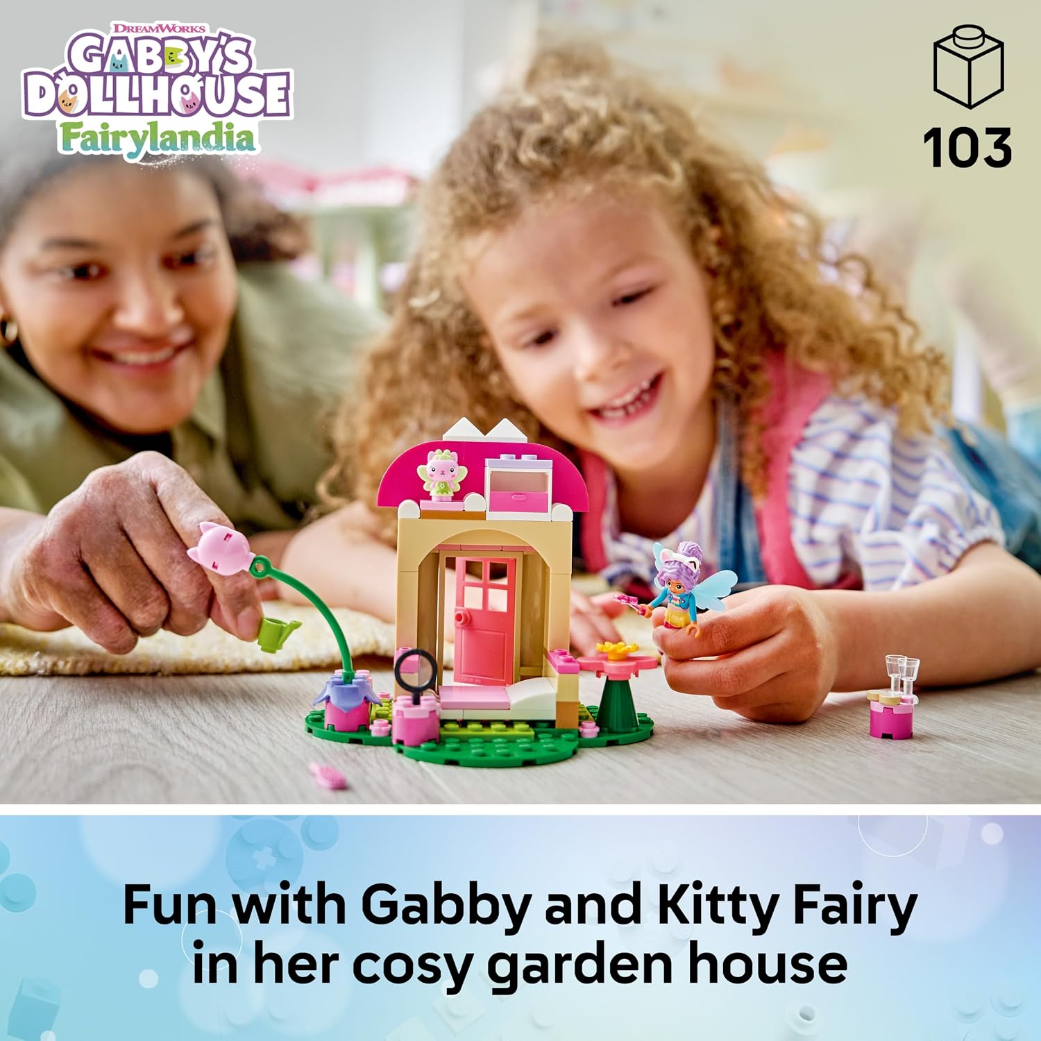 LEGO Gabby's Dollhouse Kitty Fairy's Garden House Toy - incl. Fairy Gabby Mini Doll, Cat Figure & Doll's House Accessories - Birthday Gift Idea for 4+ Year Old Girls - 11212