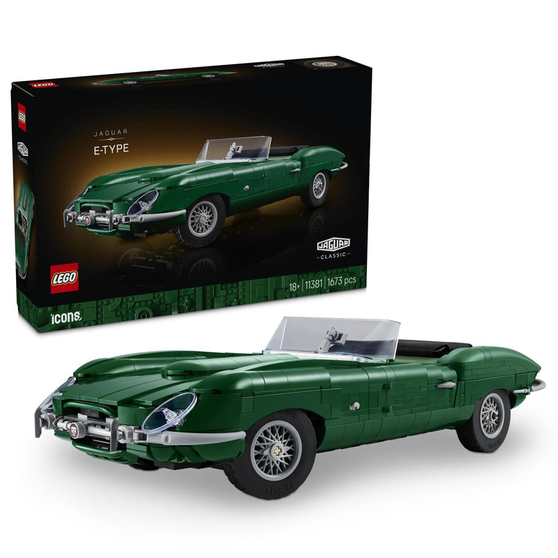 LEGO Icons Jaguar E-Type - Auto Bouwpakket voor Volwassenen - Sportauto met Gedetailleerde Motor, Cockpit en Accessoires - Woondecoratie en Kantoor Decoratie - Cadeau voor Mannen en Vrouwen - 11381