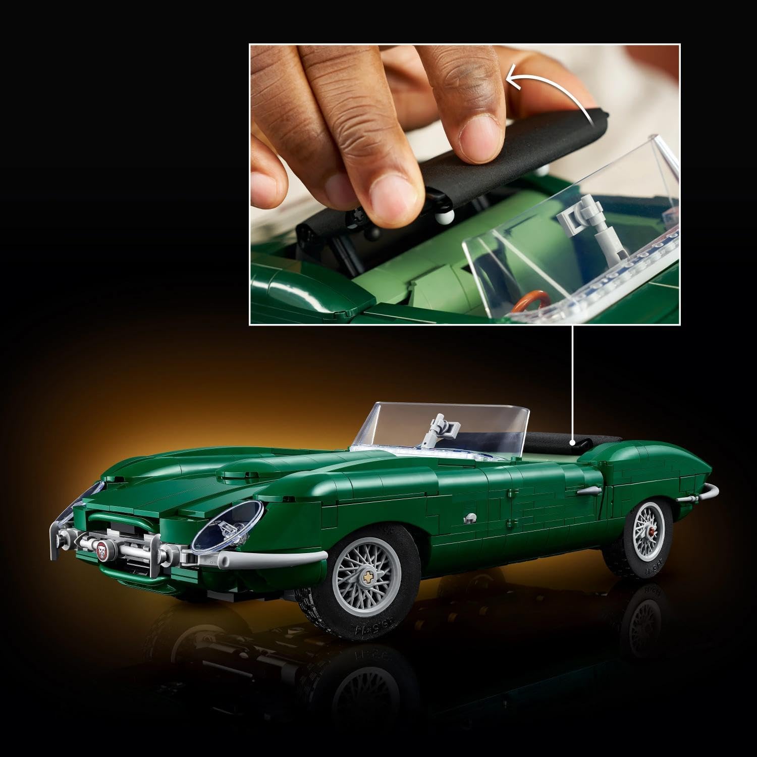 LEGO Icons Jaguar E-Type - Auto Bouwpakket voor Volwassenen - Sportauto met Gedetailleerde Motor, Cockpit en Accessoires - Woondecoratie en Kantoor Decoratie - Cadeau voor Mannen en Vrouwen - 11381