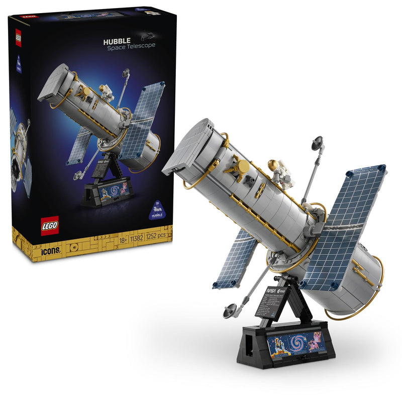 LEGO Icons Ruimtetelescoop Hubble - Telescoop Ruimte Bouwpakket voor Volwassenen - Replica met Verstelbare Zonnepanelen en Instrumentenruimte - Cadeau voor Mannen en Vrouwen - 11382