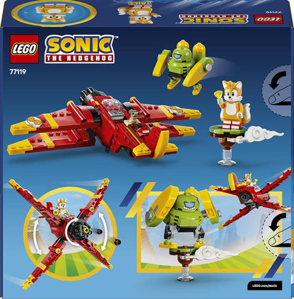 LEGO Sonic the Hedgehog Tails en zijn Tornado-1 - Speelgoed Vliegtuig Bouwpakket voor Kinderen met Tails en Badnic Figuur - Cadeau voor Gamers vanaf 8 Jaar - 77119