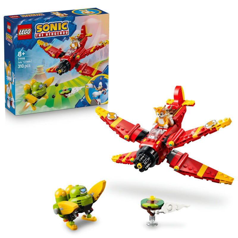 LEGO Sonic the Hedgehog Tails en zijn Tornado-1 - Speelgoed Vliegtuig Bouwpakket voor Kinderen met Tails en Badnic Figuur - Cadeau voor Gamers vanaf 8 Jaar - 77119