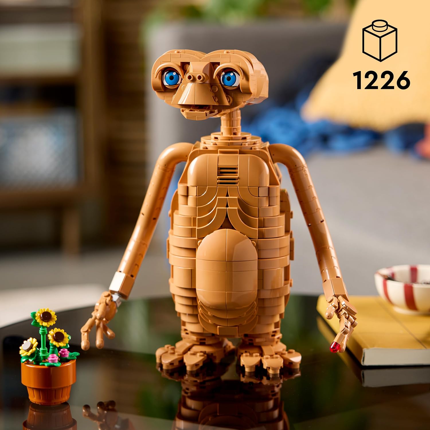 LEGO Ideas E.T. the Extra-Terrestrial Bouwpakket voor Volwassenen - Verstelbare Alien Figuur met Verlichtingssteen en Bloempot - Kantoor Decoratie & Woondecoratie - Cadeau voor Mannen en Vrouwen 21370