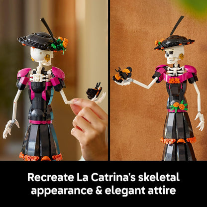 LEGO Ideas La Catrina - Model Kit for Adults incl. Skeleton Figure w/Artificial Flowers & Monarch Butterflies - Día de los Muertos Decoration - DIY Gift Idea - 21372