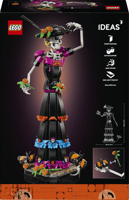 LEGO Ideas La Catrina - Model Kit for Adults incl. Skeleton Figure w/Artificial Flowers & Monarch Butterflies - Día de los Muertos Decoration - DIY Gift Idea - 21372