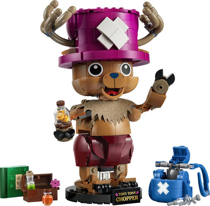 LEGO ONE PIECE Tony Tony Chopper Figuur – Verzamelbaar Speelgoed voor Kinderen met Accessoires – Schattige Kinderkamer Decoratie – Cadeau voor Jongens en Meisjes vanaf 9 Jaar en Fans – 75643