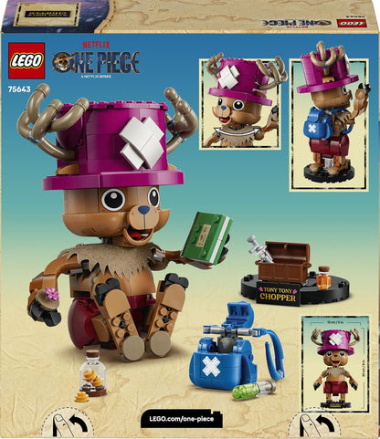 LEGO ONE PIECE Tony Tony Chopper Figuur – Verzamelbaar Speelgoed voor Kinderen met Accessoires – Schattige Kinderkamer Decoratie – Cadeau voor Jongens en Meisjes vanaf 9 Jaar en Fans – 75643