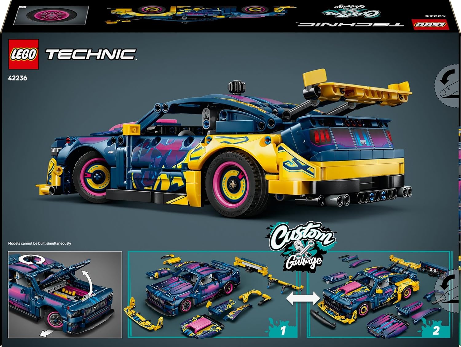 LEGO Technic Aanpasbare Ford Mustang GT Auto Speelgoed voor Kinderen vanaf 10 Jaar - Voertuig Set met Besturing en 8-Cilindermotor - Kinderkamer Decoratie - Cadeau voor Jongens en Meisjes 42236