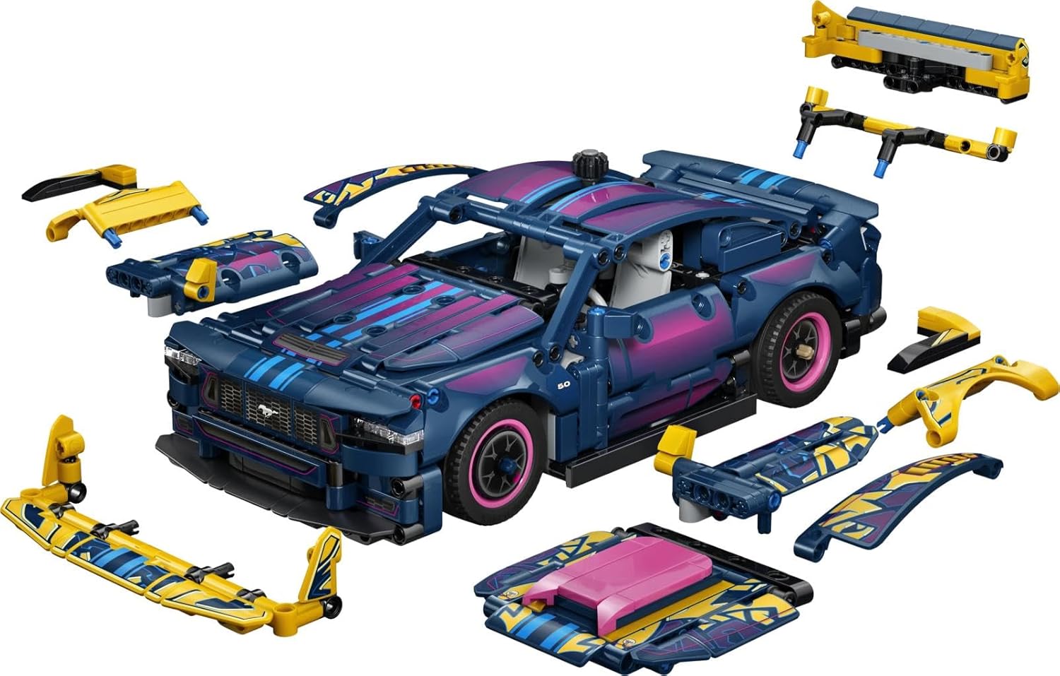 LEGO Technic Aanpasbare Ford Mustang GT Auto Speelgoed voor Kinderen vanaf 10 Jaar - Voertuig Set met Besturing en 8-Cilindermotor - Kinderkamer Decoratie - Cadeau voor Jongens en Meisjes 42236