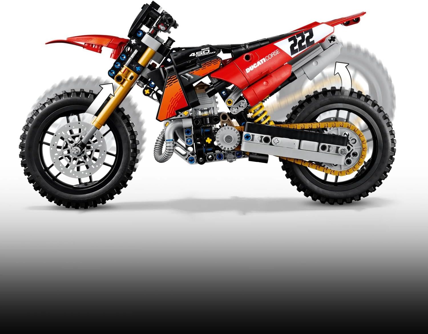 LEGO Technic Ducati Desmo450 MX Factory Motor Speelgoed voor Kinderen vanaf 10 Jaar - Voertuig Bouwpakket met Speelgoedmotor met Besturing en Ophanging - Cadeau voor Jongens en Meisjes - 42238